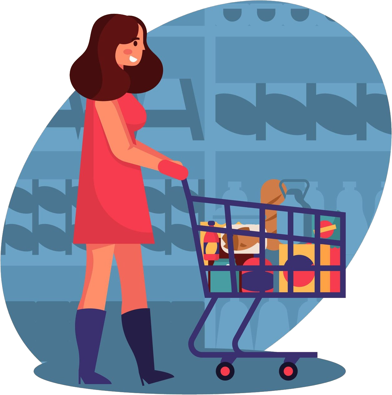 People grocery shopping